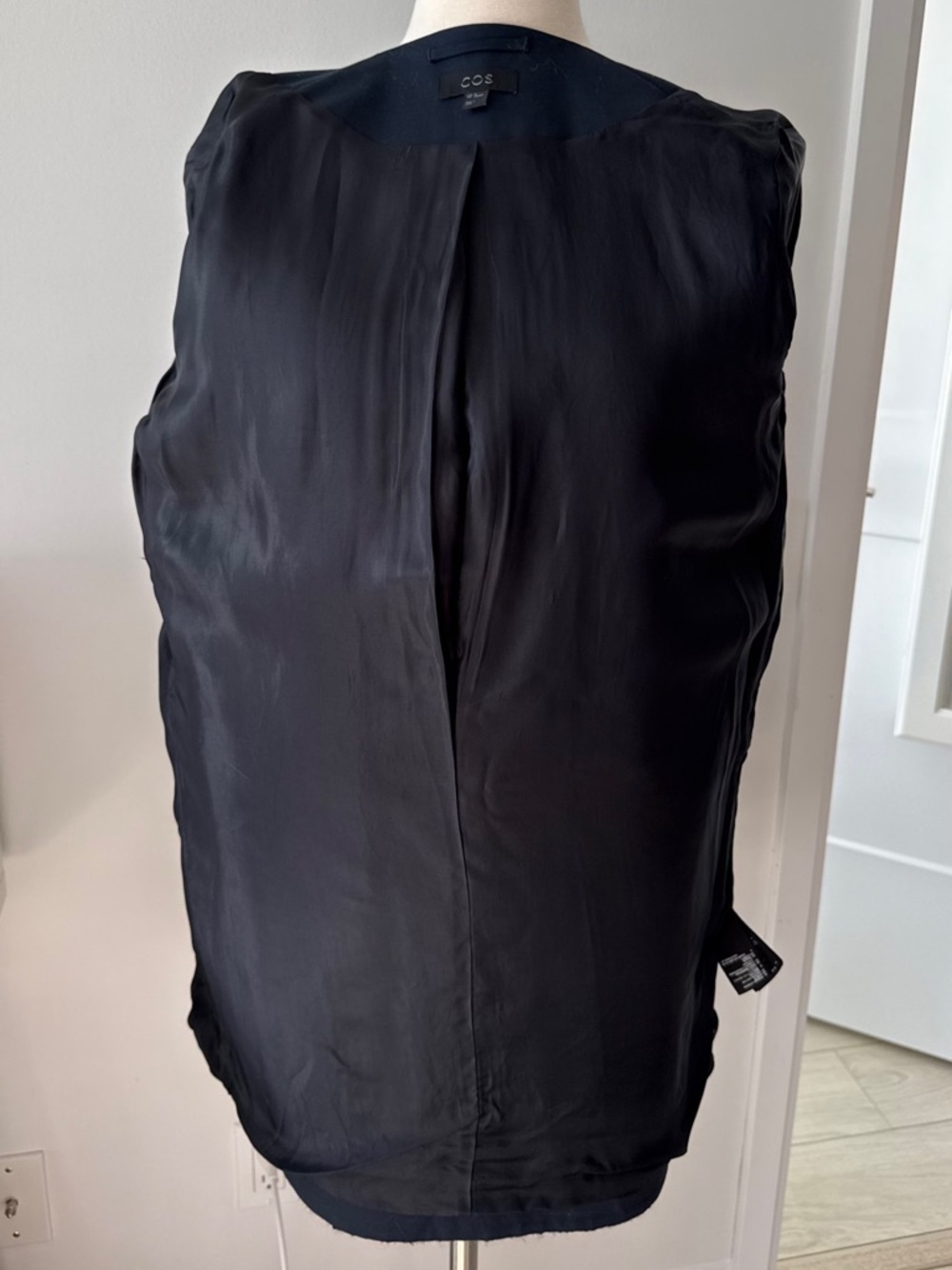 COS Wool Blend Sequin Classic Coat Dark Navy EU 34 (XS–S) NWOT - Picture 14 of 15